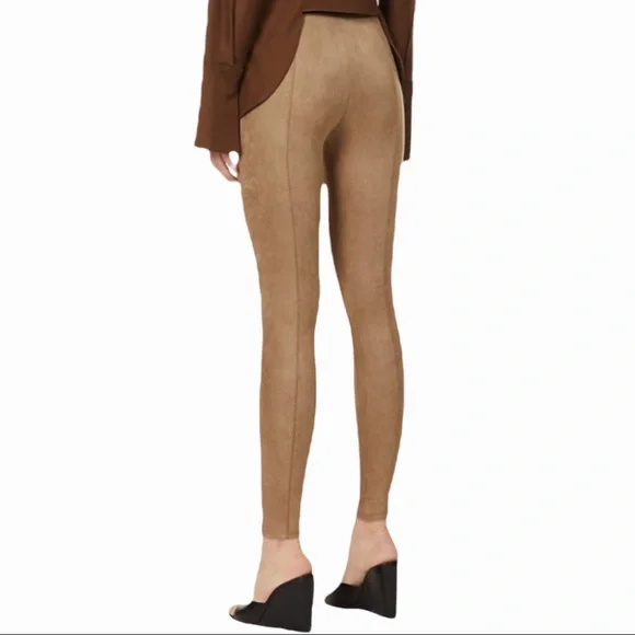 Spanx Faux Suede Leggings in Color Camel - Picture 3 of 5